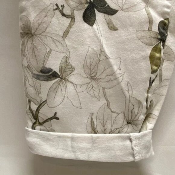 Buffalo David Bitton Jeans Women 16/36 White Floral Havana Stretch Ankle Skinny - Picture 4 of 12